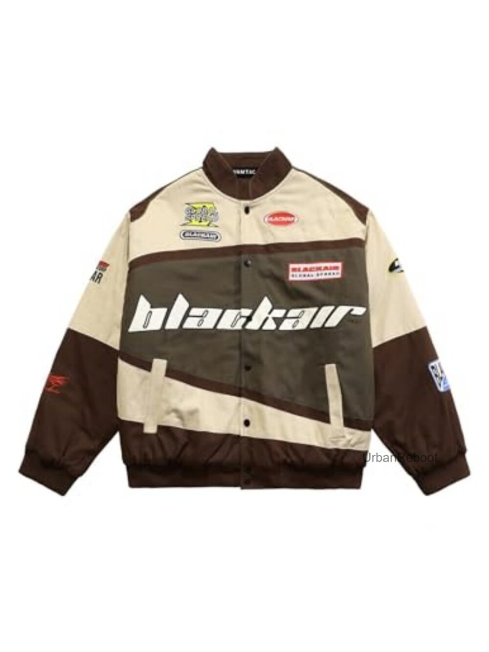 Mens Varsity Baseball Bomber Jacket Cotton Polyester Loose Fit Streetwear